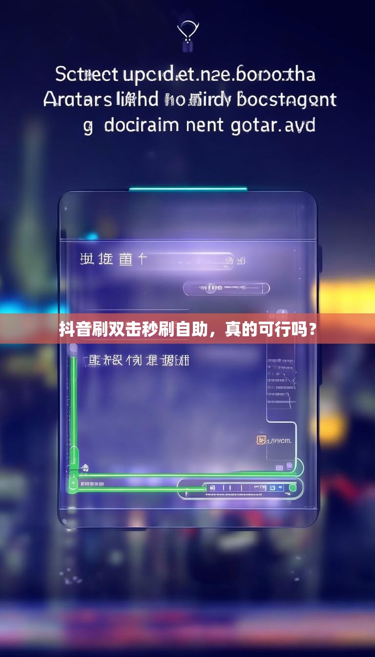 抖音刷双击秒刷自助,真的可行吗?