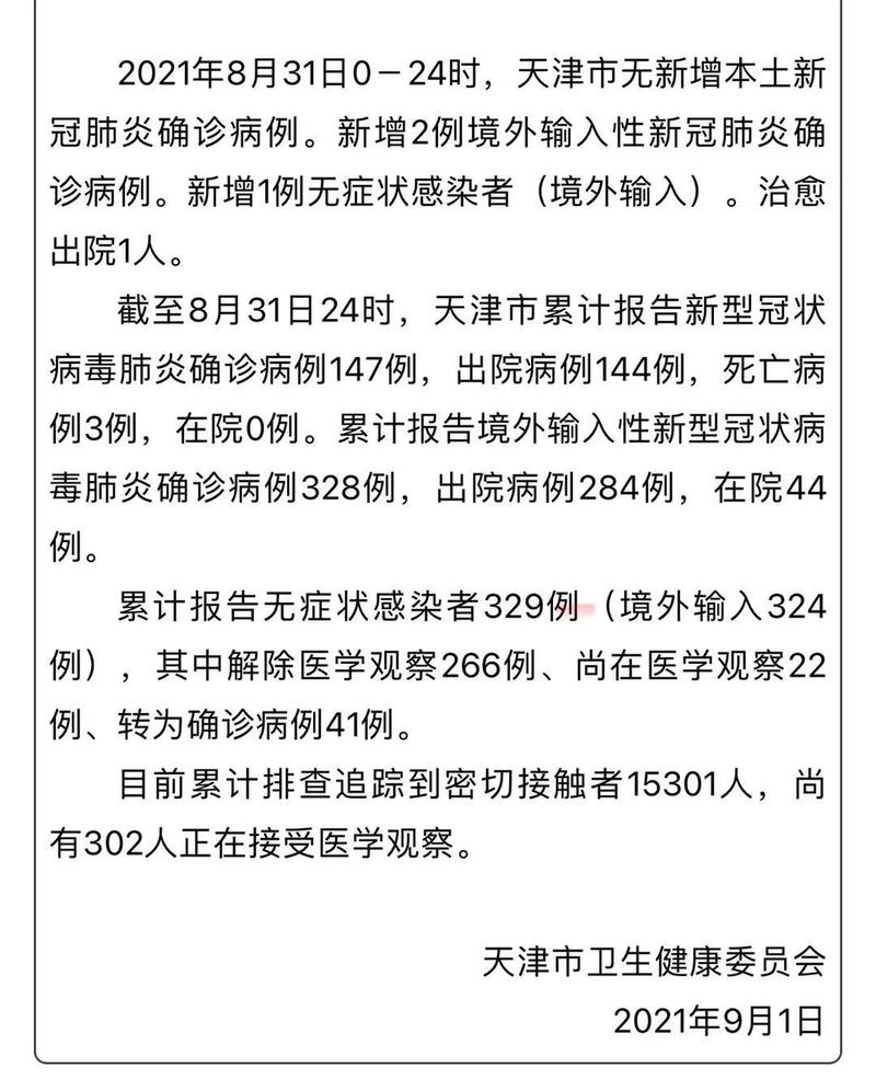 天津最新疫情情况及数据