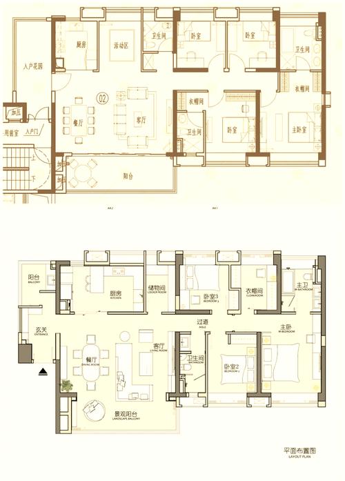 大户型样板房平面图效果图大全，现代轻奢风格实景案例参考