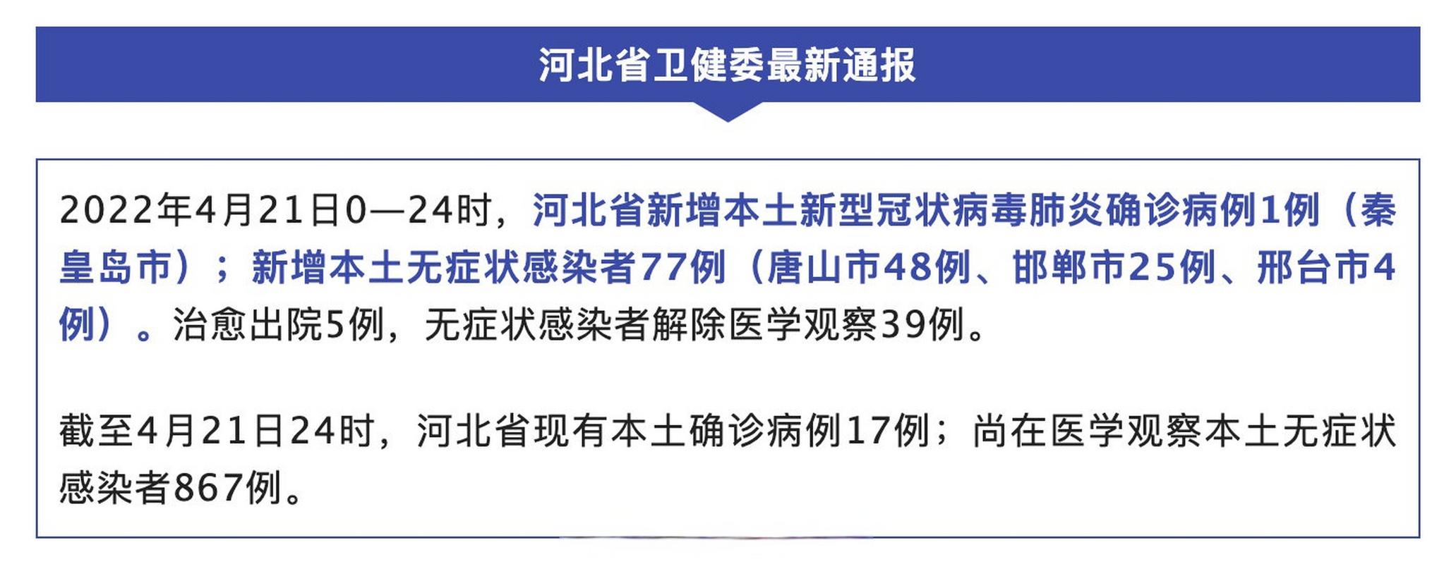 河北新增无症状病例，今日疫情最新通报