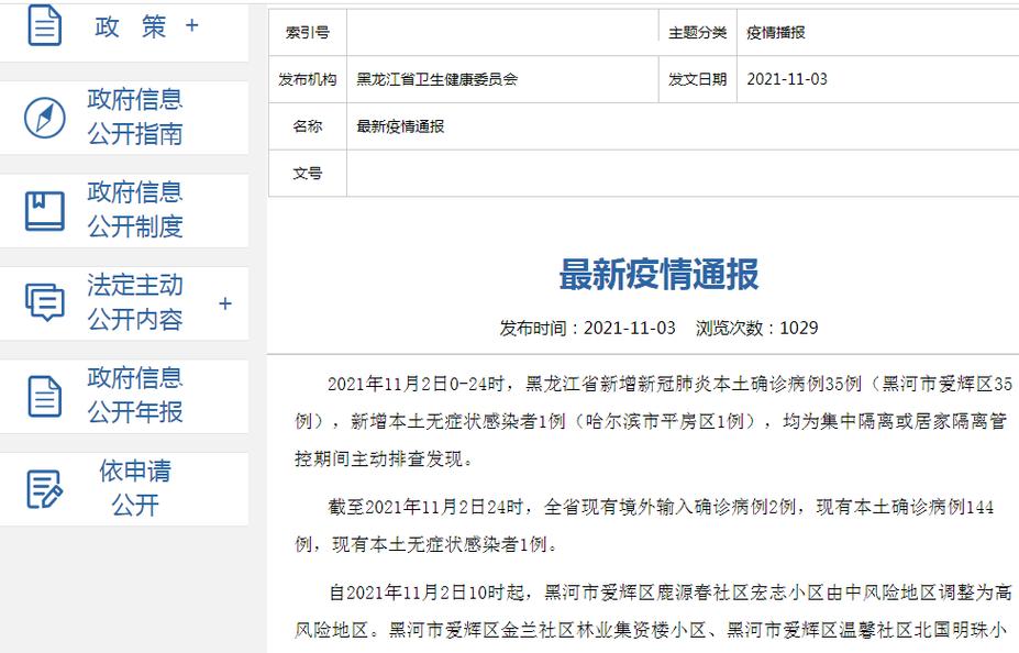 中国疫情严重地区有哪些？黑龙江黑河等地疫情状况如何？