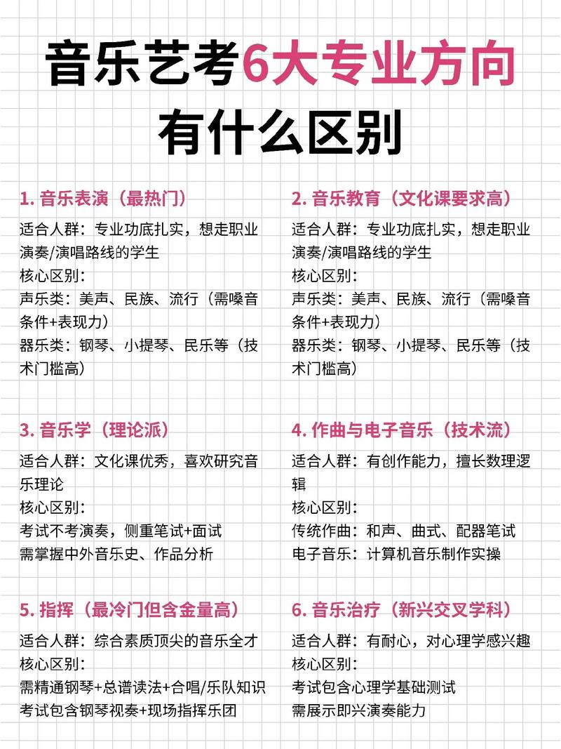 高考艺术特长生专业分类全解析，涵盖音乐美术两大领域